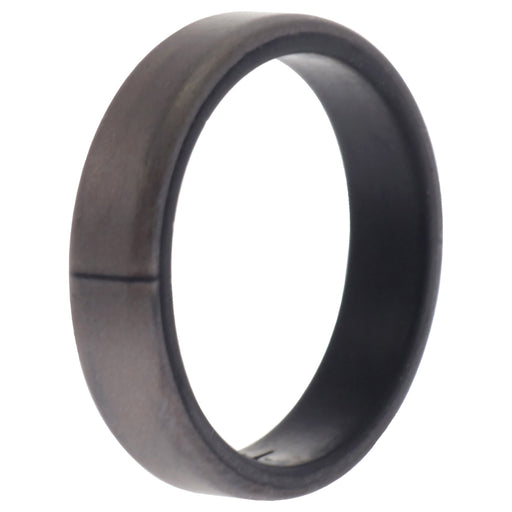 Silicone Wedding 6mm Brush 2Layer Ring - Silver by ROQ for Men - 14 mm Ring