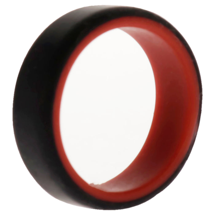 Silicone Wedding 6mm Brush 2Layer Ring - Red-Black by ROQ for Men - 7 mm Ring