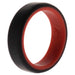 Silicone Wedding 6mm Brush 2Layer Ring - Red-Black by ROQ for Men - 8 mm Ring