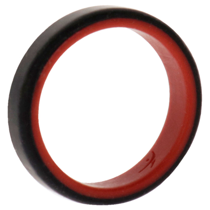Silicone Wedding 6mm Brush 2Layer Ring - Red-Black by ROQ for Men - 9 mm Ring