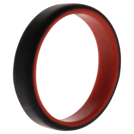 Silicone Wedding 6mm Brush 2Layer Ring - Red-Black by ROQ for Men - 14 mm Ring