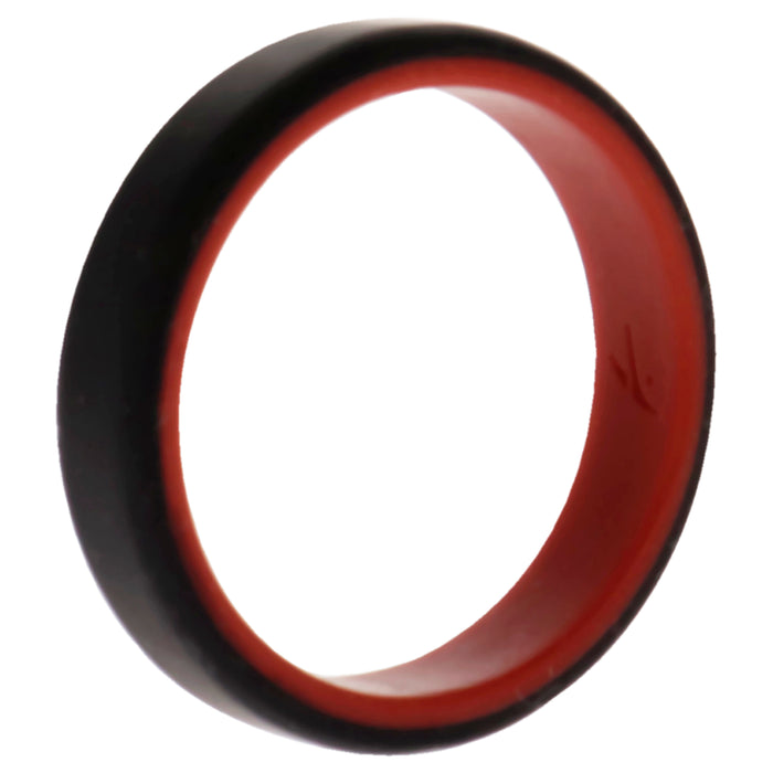Silicone Wedding 6mm Brush 2Layer Ring - Red-Black by ROQ for Men - 16 mm Ring