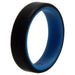 Silicone Wedding 6mm Brush 2Layer Ring - Blue-Black by ROQ for Men - 10 mm Ring