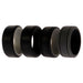 Silicone Wedding 2Layer Lines Ring Set - Black by ROQ for Men - 4 x 7 mm Ring