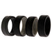 Silicone Wedding 2Layer Lines Ring Set - Black by ROQ for Men - 4 x 10 mm Ring
