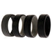 Silicone Wedding 2Layer Lines Ring Set - Black by ROQ for Men - 4 x 13 mm Ring
