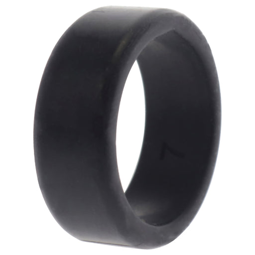 Silicone Wedding 2Layer Beveled 8mm Ring - Black by ROQ for Men - 7 mm Ring