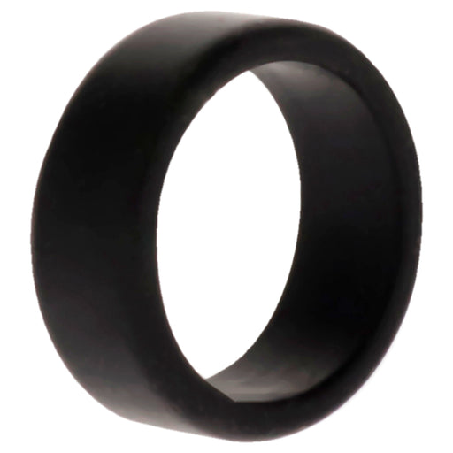 Silicone Wedding 2Layer Beveled 8mm Ring - Black by ROQ for Men - 8 mm Ring