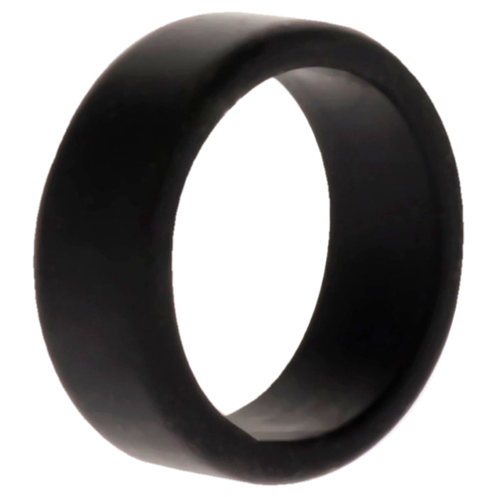 Silicone Wedding 2Layer Beveled 8mm Ring - Black by ROQ for Men - 8 mm Ring