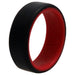 Silicone Wedding 2Layer Beveled 8mm Ring - Red-Black by ROQ for Men - 10 mm Ring