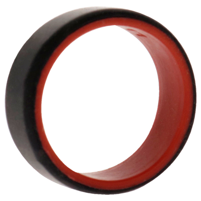 Silicone Wedding 2Layer Beveled 8mm Ring - Red-Black by ROQ for Men - 11 mm Ring