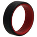 Silicone Wedding 2Layer Beveled 8mm Ring - Red-Black by ROQ for Men - 12 mm Ring