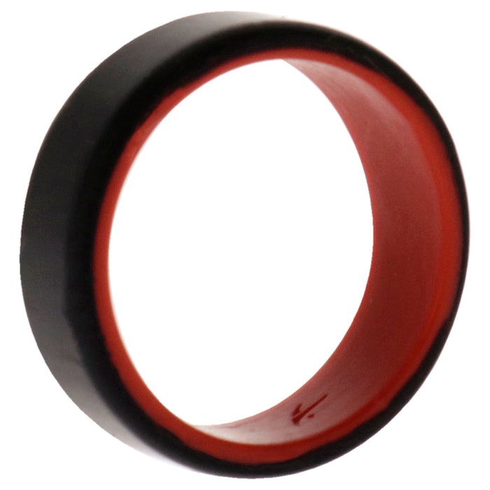 Silicone Wedding 2Layer Beveled 8mm Ring - Red-Black by ROQ for Men - 13 mm Ring