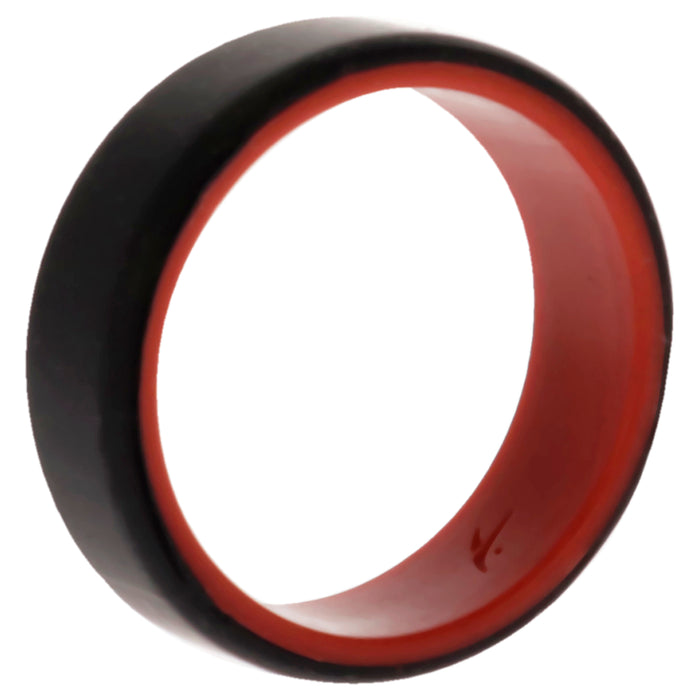 Silicone Wedding 2Layer Beveled 8mm Ring - Red-Black by ROQ for Men - 15 mm Ring