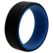 Silicone Wedding 2Layer Beveled 8mm Ring - Blue-Black by ROQ for Men - 9 mm Ring