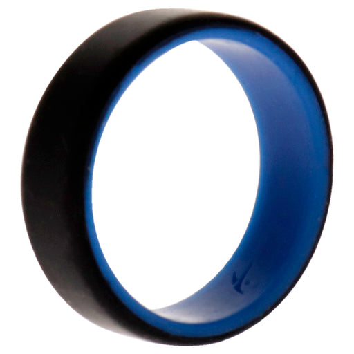 Silicone Wedding 2Layer Beveled 8mm Ring - Blue-Black by ROQ for Men - 16 mm Ring