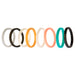 Silicone Wedding Stackble Lines Ring Set - Metal-Turquoise by ROQ for Women - 8 x 7 mm Ring