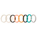 Silicone Wedding Stackble Lines Ring Set - Metal-Turquoise by ROQ for Women - 8 x 8 mm Ring