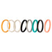 Silicone Wedding Stackble Lines Ring Set - Metal-Turquoise by ROQ for Women - 8 x 9 mm Ring
