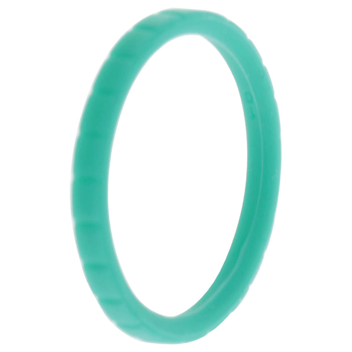 Silicone Wedding Stackble Lines Single Ring - Turquoise by ROQ for Women - 10 mm Ring