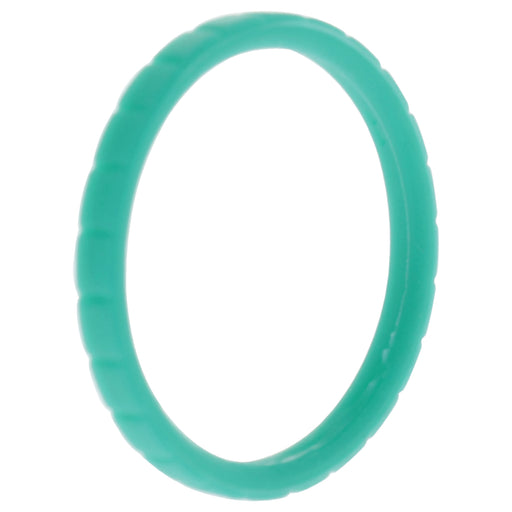 Silicone Wedding Stackble Lines Single Ring - Turquoise by ROQ for Women - 11 mm Ring