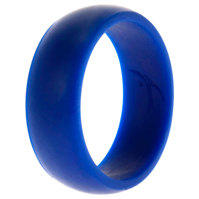 Silicone Wedding Ring Dome Style - Blue by ROQ for Men - 14 mm Ring