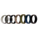 Silicone Wedding Ring Set - Metal-Camo by ROQ for Men - 7 x 16 mm Ring