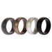 Silicone Wedding Ring Set - Metal-Silver by ROQ for Men - 4 x 11 mm Ring