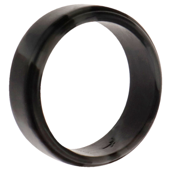 Silicone Wedding Step Single Ring Set -Black-Camo by ROQ for Men - 11 mm Ring