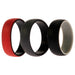 Silicone Wedding 2Layer Dome Ring Set - Black-Red by ROQ for Men - 3 x 16 mm Ring