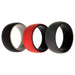 Silicone Wedding 2Layer Dome Ring Set - Black-Red by ROQ for Men - 3 x 7 mm Ring