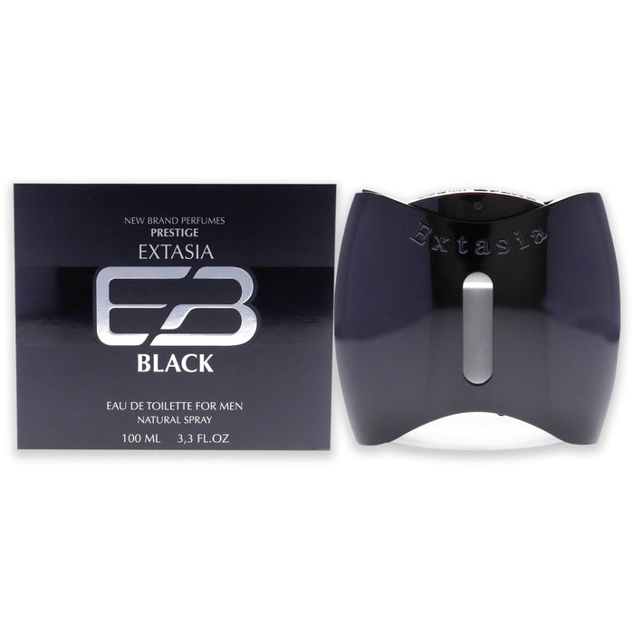 Extasia Black de New Brand pour hommes - Spray EDT de 3,4 oz