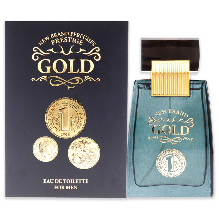 Gold de New Brand pour hommes - Spray EDT de 3,3 oz