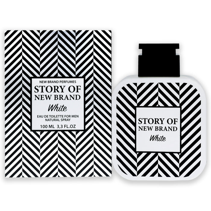 Story Of New Brand White de New Brand para hombres - Spray EDT de 3.3 oz