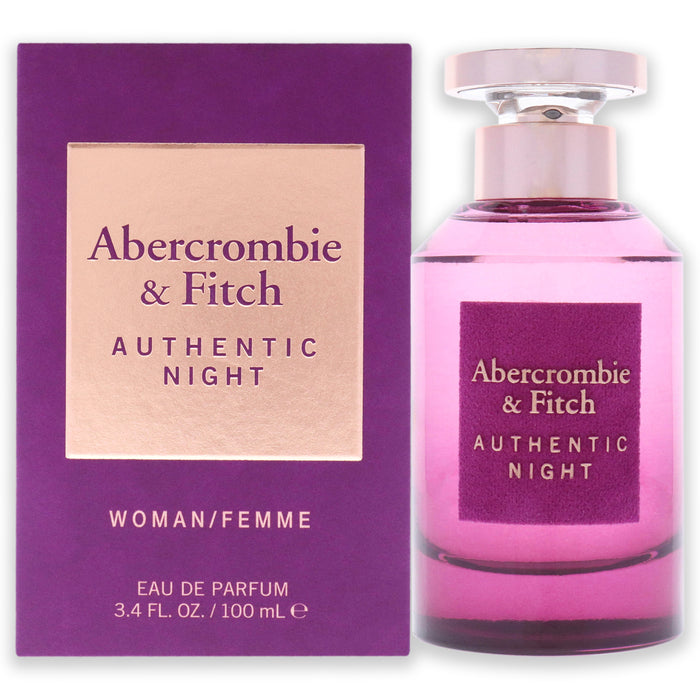 Authentic Night d'Abercrombie and Fitch pour femme - Spray EDP de 3,4 oz
