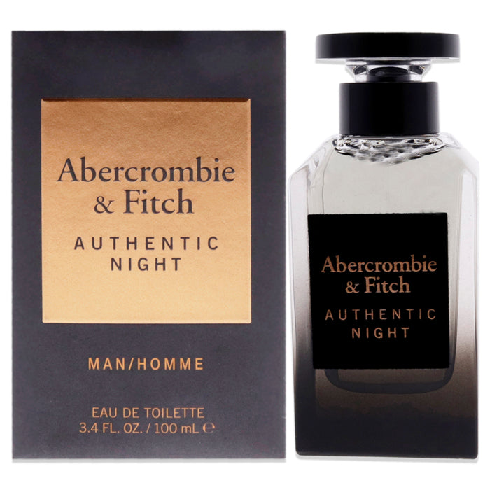 Authentic Night d'Abercrombie and Fitch pour hommes - Spray EDT de 3,4 oz