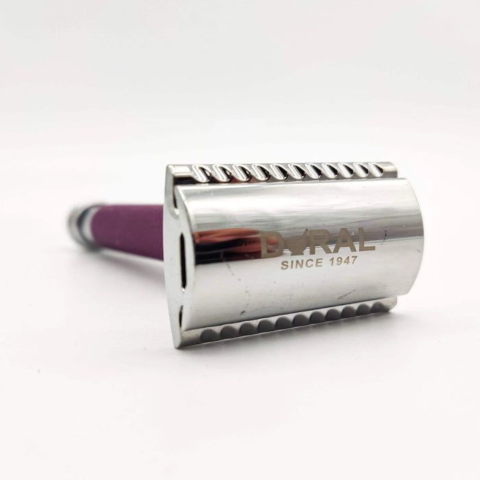 Dural Heavy Stroud Head Double Edge Safety Razor Duty Purple + Pouch