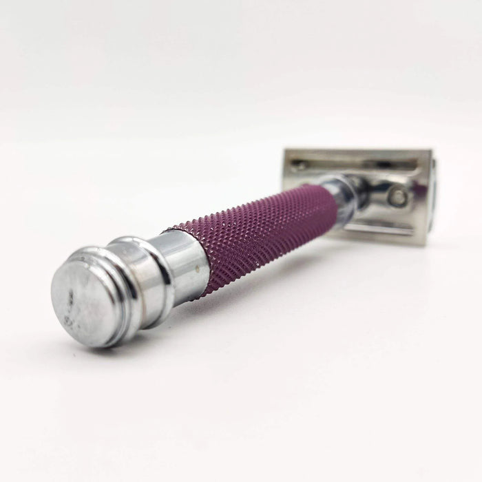 Dural Heavy Stroud Head Double Edge Safety Razor Duty Purple + Pouch