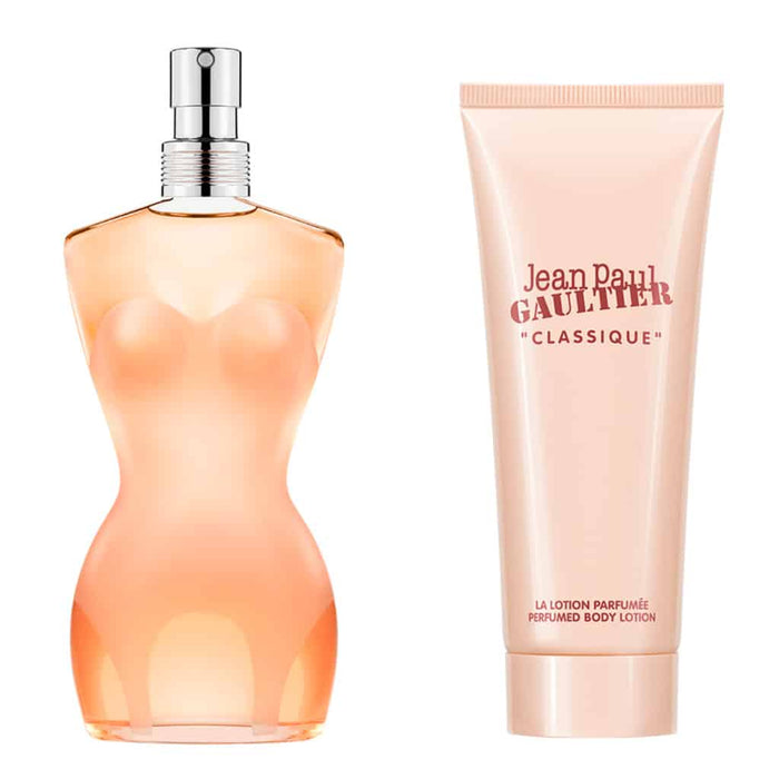 Classique by Jean Paul Gaultier for Women - 3 Pc Gift Set 3.4 oz EDT Spray, 0.2oz EDT Spray, 2.5oz Perfumed Body Lotion