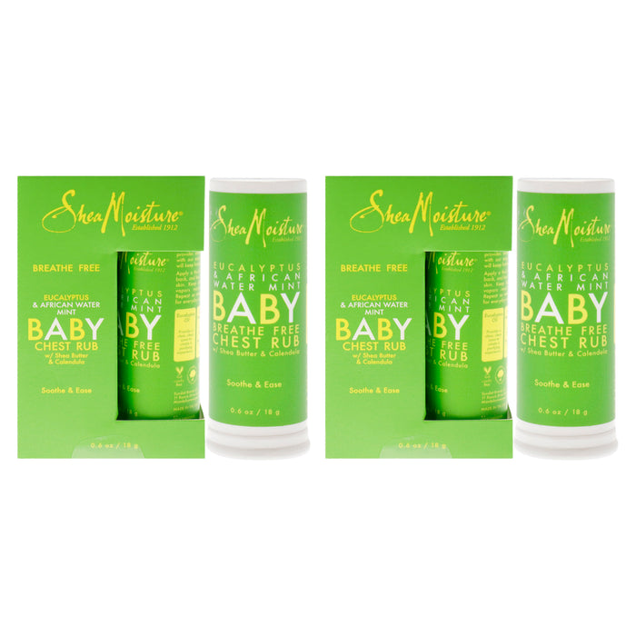 Eucalyptus and African Water Mint Baby Chest Rub - Pack of 2 by Shea Moisture for Unisex - 0.6 oz Ointment