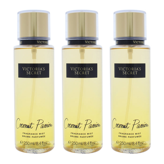 Coconut Passion de Victorias Secret para mujeres - Niebla aromática de 8,4 oz - Paquete de 3