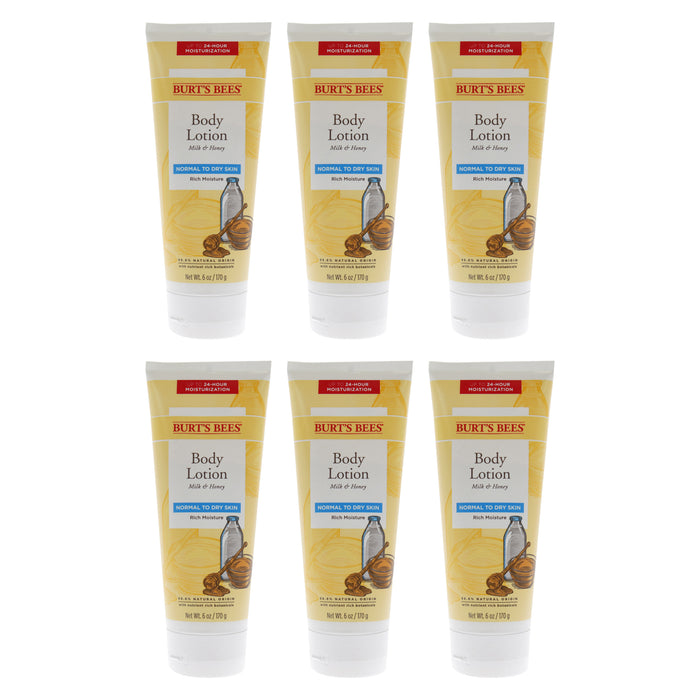 Milk and Honey Body Lotion by Burts Bees for Unisex - 6 oz Body Lotion - Pack of 6