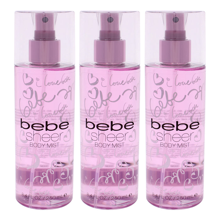 Bebe Sheer by Bebe for Women - 8.4 oz Body Mist - Pack of 3