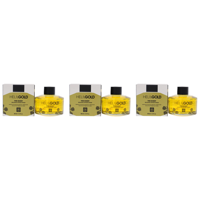 The Scent Reed Difuser Set by Helis Gold for Unisex - 2 Pc 3.3oz Diffuser, 7Pc Fiber Stick - Pack of 3