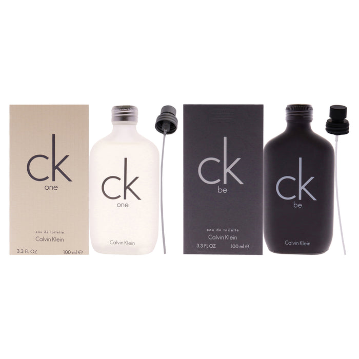 Kit CK de Calvin Klein pour unisexe - Kit 2 pièces Spray EDT 3,4 oz CK One, Spray EDT CK Be 3,4 oz