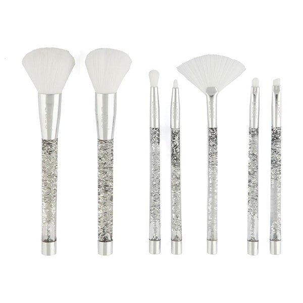 BEAUTY CREATIONS Liquid Sparkle Silver 7 Pc Brush Set