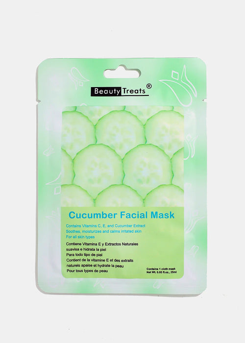 BEAUTY TREATS Facial Mask Refreshing Vitamin C Solution - Cucumber - Display Box 24 Pieces