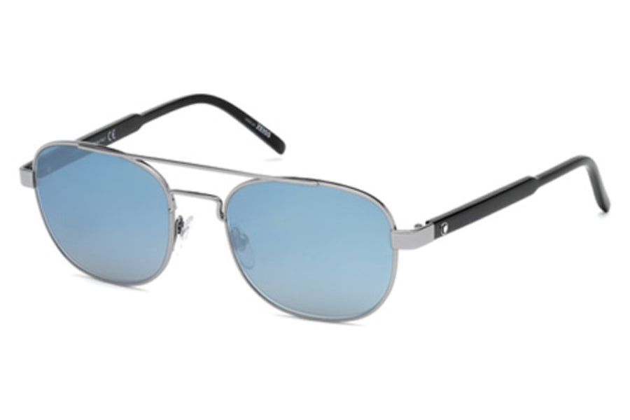 Mont Blanc MB602S 01A - Shiny Black-Smoke by Mont Blanc for Men - 55-19-145 mm Sunglasses