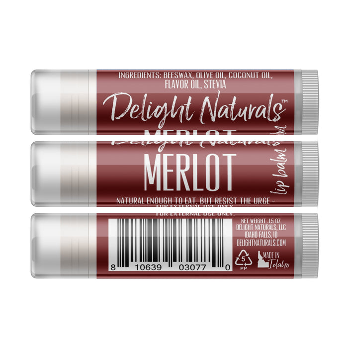Bálsamo labial de vino Merlot - Paquete de tres
