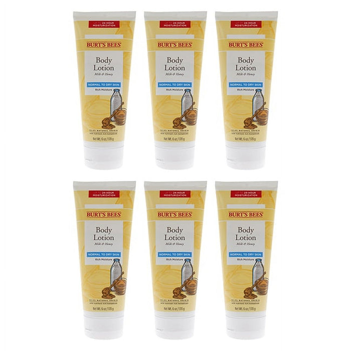 Loción corporal con leche y miel de Burts Bees para unisex - Loción corporal de 6 oz - Paquete de 6